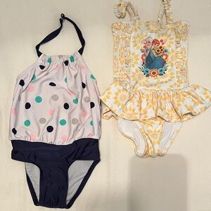 Bundle Size 4T Swimsuits. Disney Frozen. Polka dot halter swimsuit.